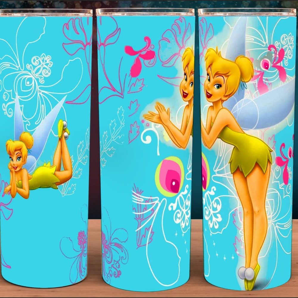 Tinkerbell Abstract Floral Tumbler 20oz